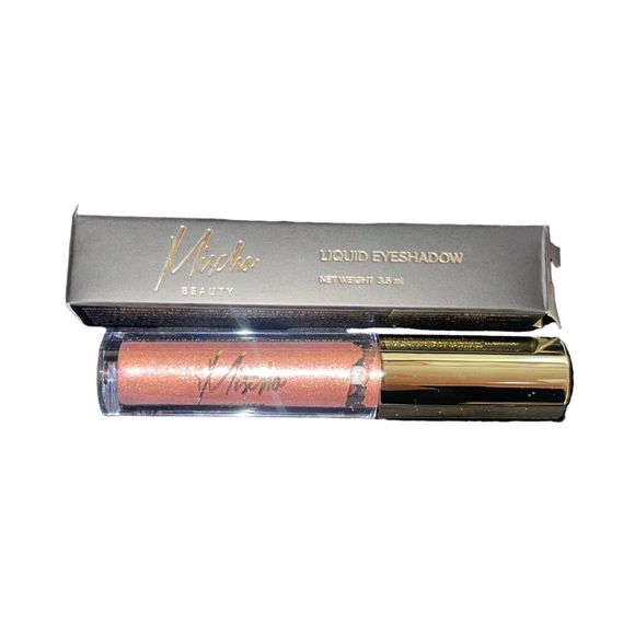 Mischo Beauty Liquid Eyeshadow Cream/Gold Pink Gold Glitter 3.5ml NIB - Picture 2 of 12